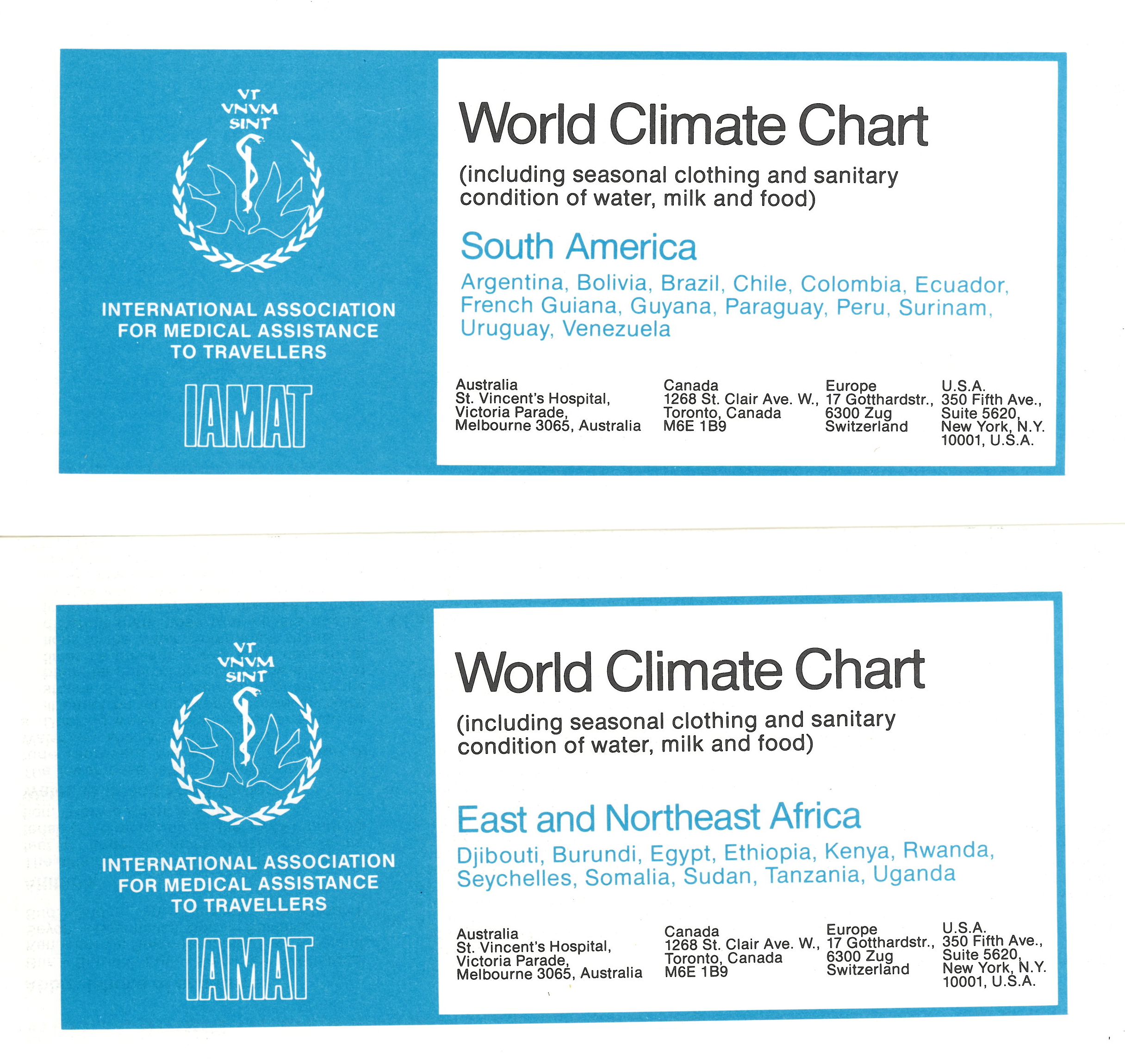 Two of the 24 charts from the first edition published in 1978.