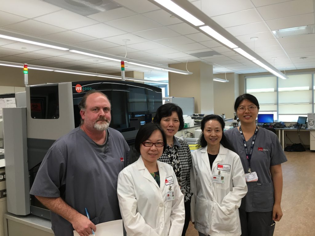 Kathleen and Angeline in the Molecular Diagnostics Lab at UTMB.